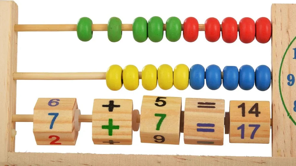 Trinkets & More - Multifunctional Calculation Abacus Flap | Math Toy Counting Addition| Smiling Clock Alphabets Numbers Words Kids 3+ Years