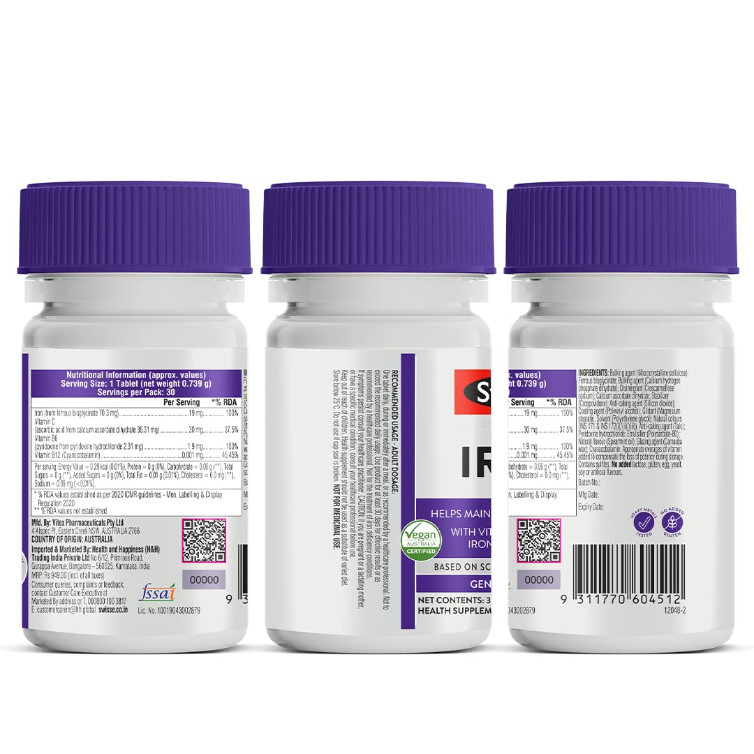 Swisse Iron Tablets - 30 Tablets