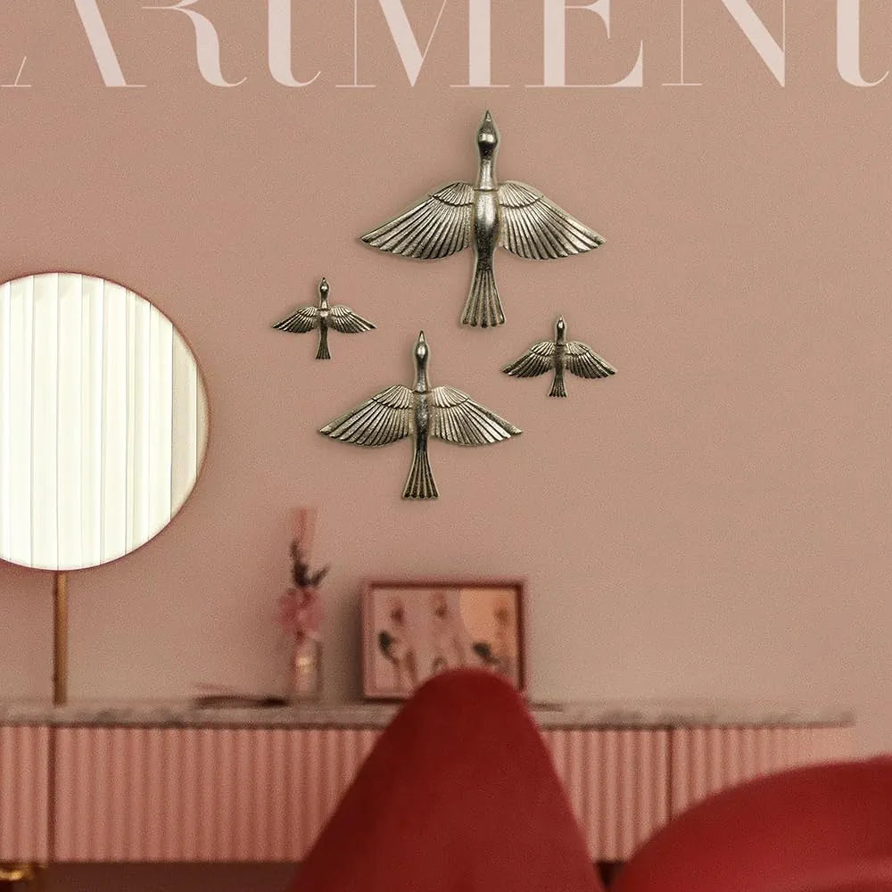 The Artment Minimalist Flight To Freedom Wall Décor Hanging Set of 4 Gold