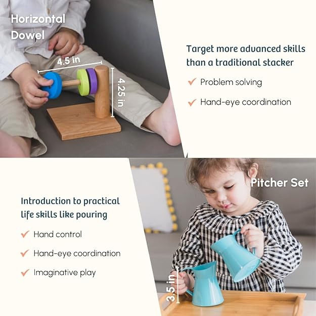 Curious Cub Montessori Learning Wooden Toys Box 9 | Brain Development Problem/puzzle Solving | Hand-eye Coordination