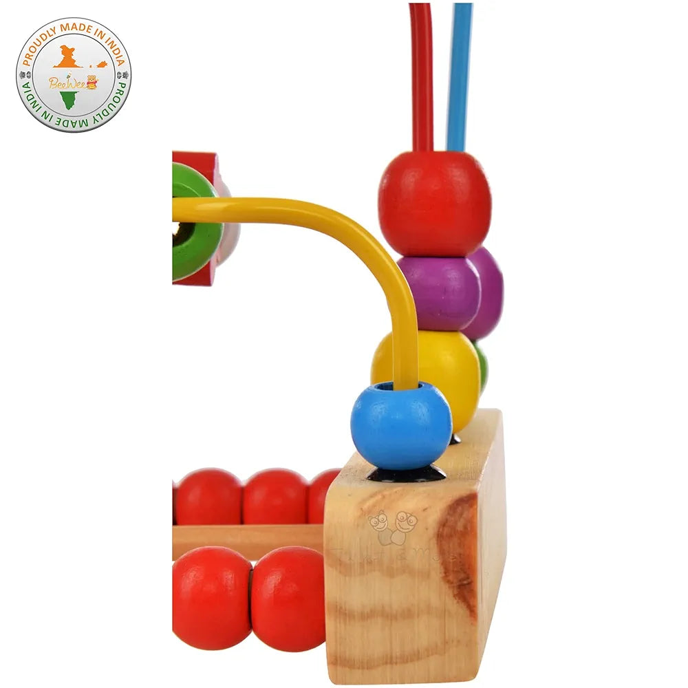 Trinkets & More - Wooden Beads Maze  Puzzle Game Roller Coaster Toddler Large Abacus Learning Activity Centre Kids Educational Toys 12 Months+