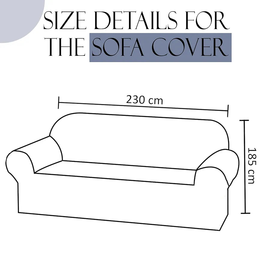 Kuber Industries Elastic Sofa Cover 3 Seater Stretchable Blue Colour