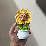 Crochet Flowers Artificial Sunflower Sunflower Pot