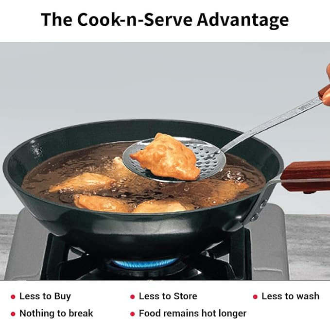 Hawkins Futura 2.5 Litre Deep Fry Pan Long Handle Hard Anodised Kadai