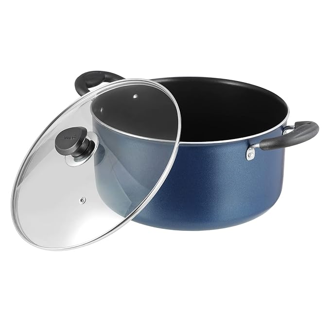 Vinod Zest Aluminium Non Stick Saucepot With Glass Lid - 2.2 Litres | 18 Cm | 3 Mm Extra Thick | 3 Layer Coating