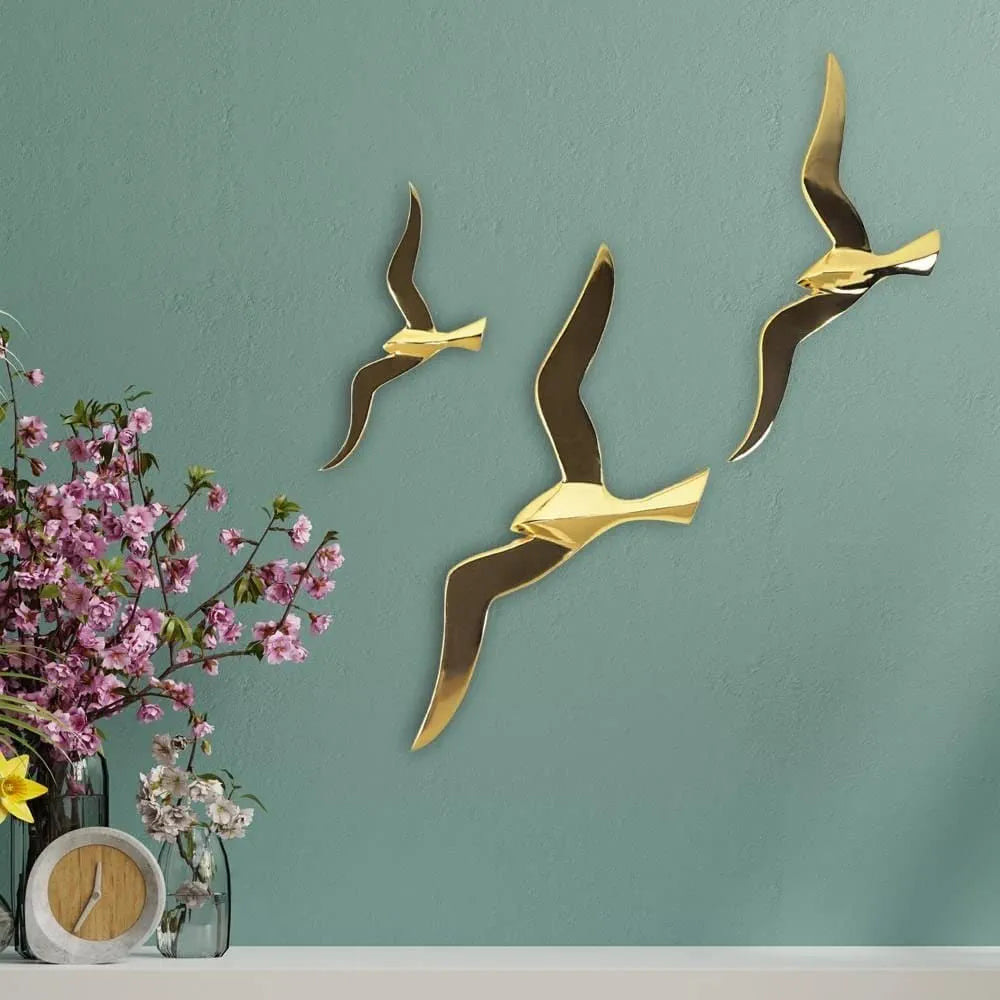 The Artment your Artistic Apartment Abstract Golden Birds Wall Art