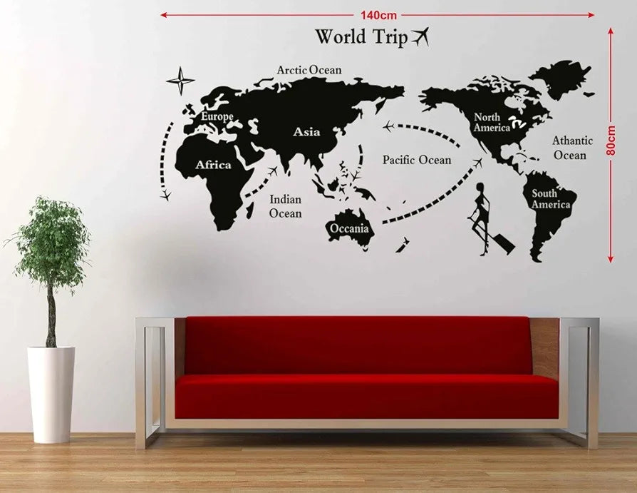Decals Design World Map Wall Sticker