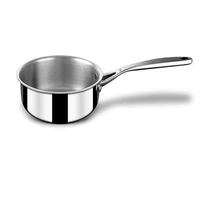 Stahl Artisan Triply Stainless Steel Sauce Pan With Lid | Milk Pan | Tea Pan | Induction & Gas Stove Compatible | 2 Litres | 18cm