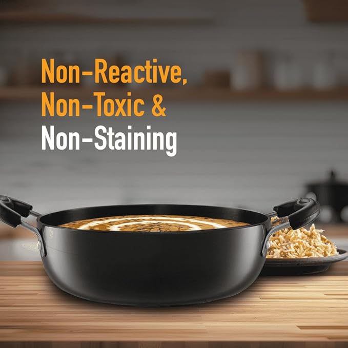 Kent Hard Anodised Kadhai 2.8L, 24 Cm - 1000 gms