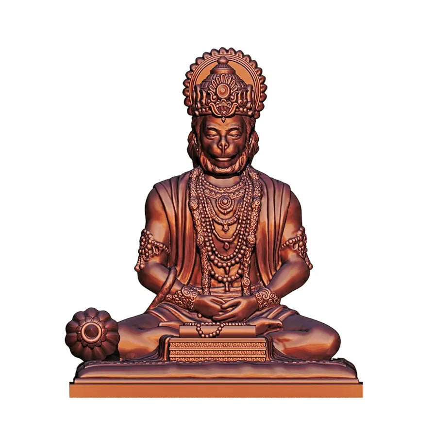 Jd Fresh 4.5 Inch Bajrangbali Statue with Gada - Copper