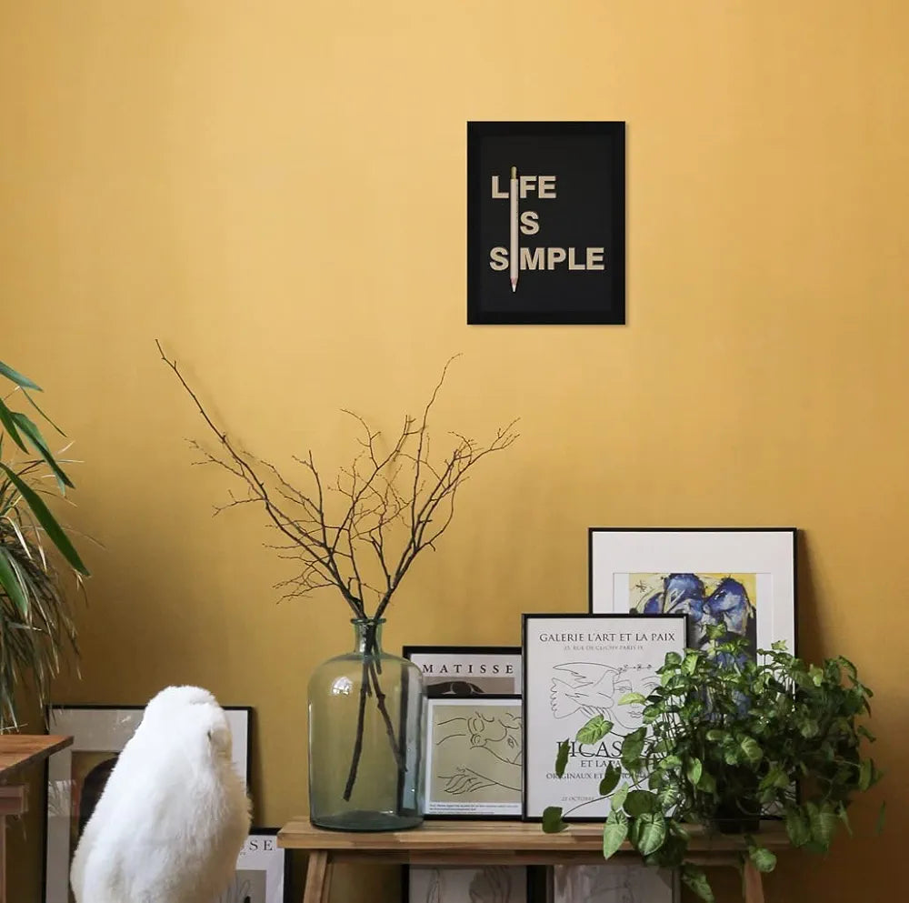 ArtX Paper Motivational Quotes Simple Life Wall Frame Art Painting