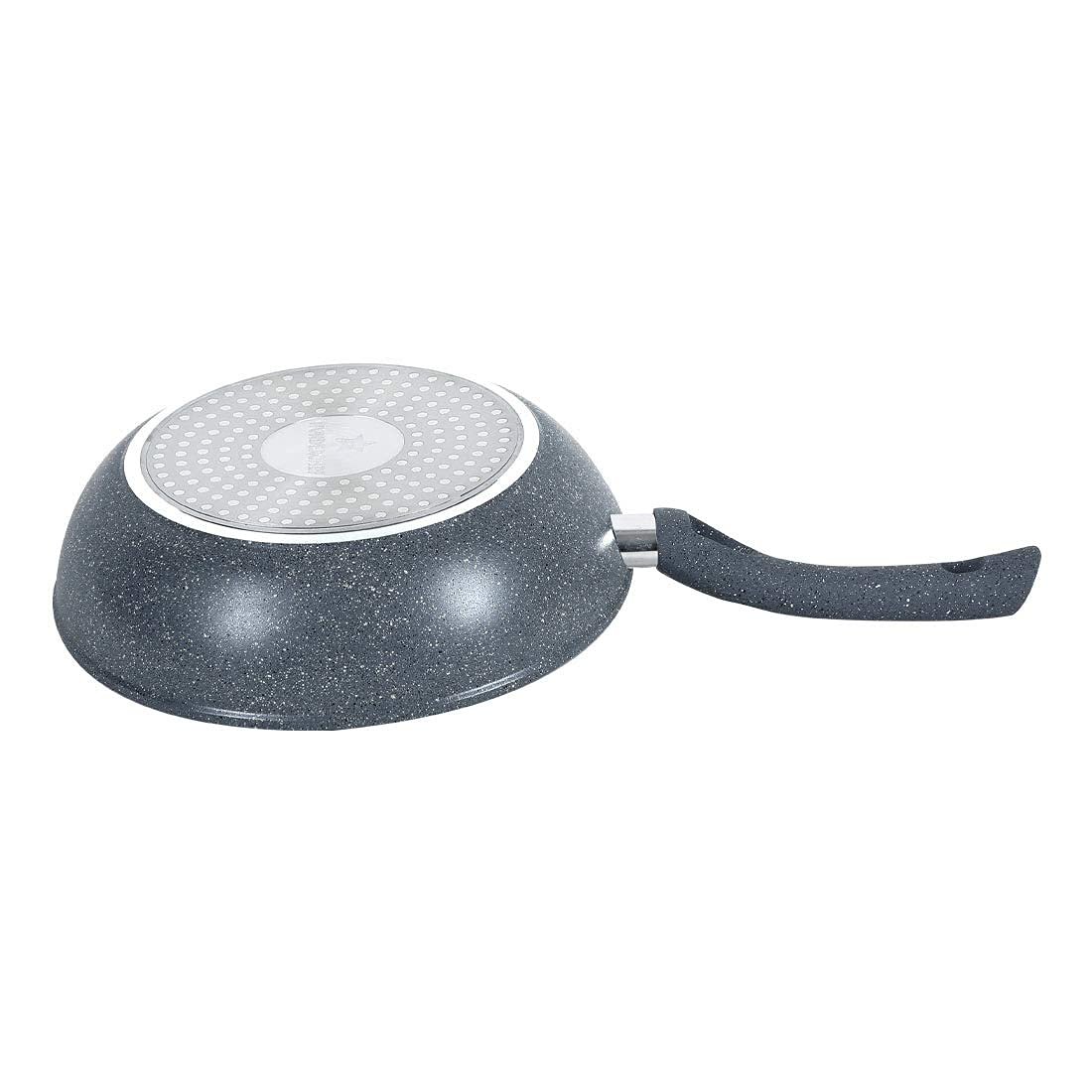 Wonderchef Granite 26cm Non-Stick Wok | Glass Lid | Induction Bottom | Soft-Touch Handles | Virgin Aluminium