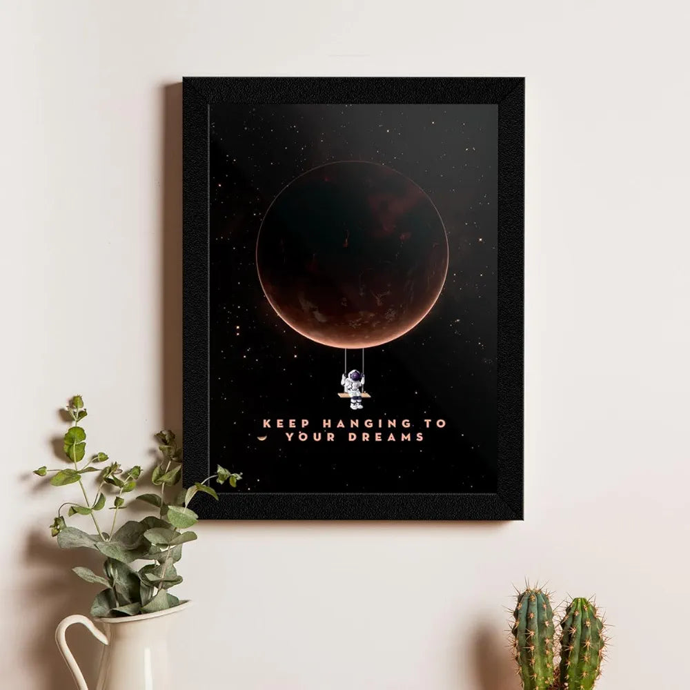 ArtX Paper Science Space Motivational Wall Frames Motivational Framed Posters A4 Set of 4