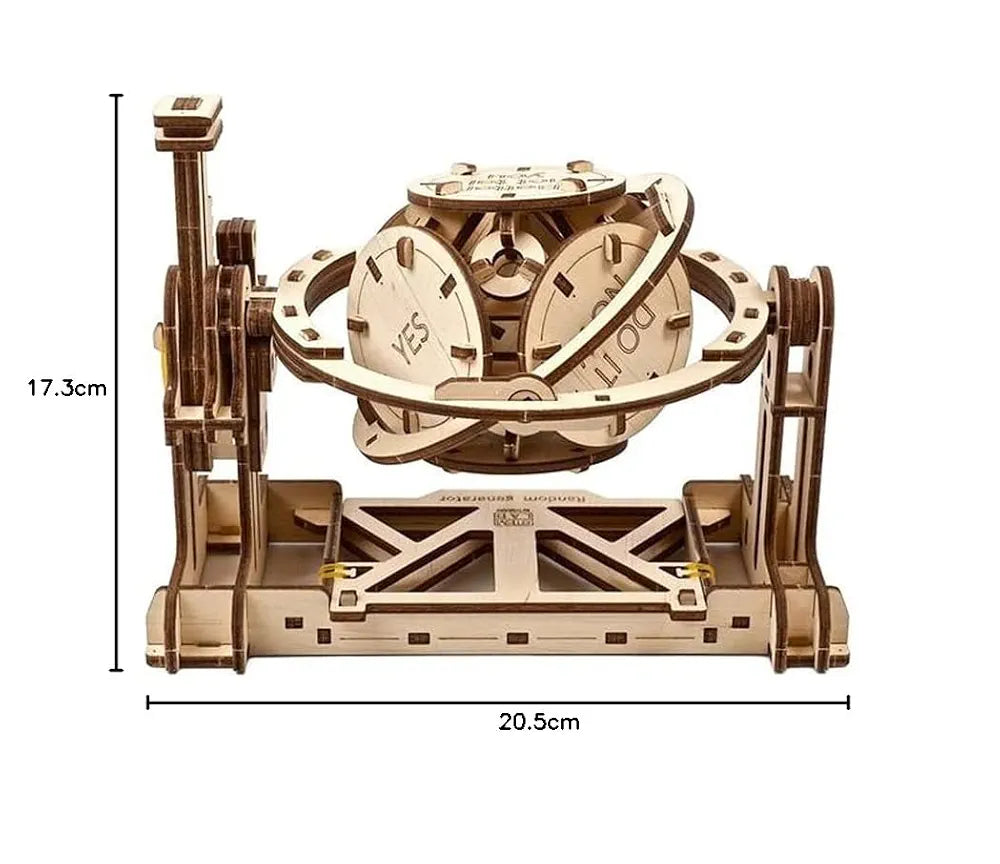 UGEARS STEM Random Generator Model Kit - Creative 3D Wooden Puzzles for Adults, Teens and Children - DIY Mechanical Science Kit for Self Assembly - Educational and Engineering 3D Puzzles with App