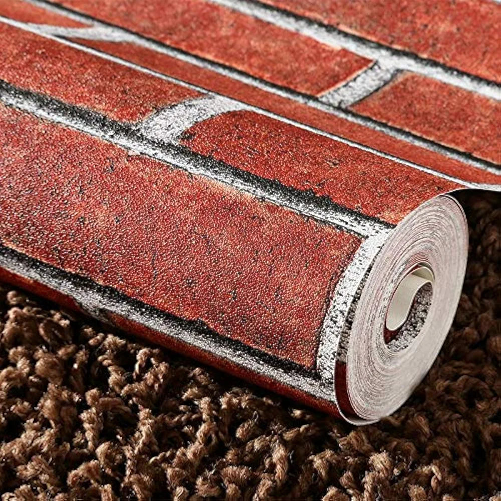Jaamso Royals Light Red Brick Peel and Stick Wallpaper Wall Decor Manual