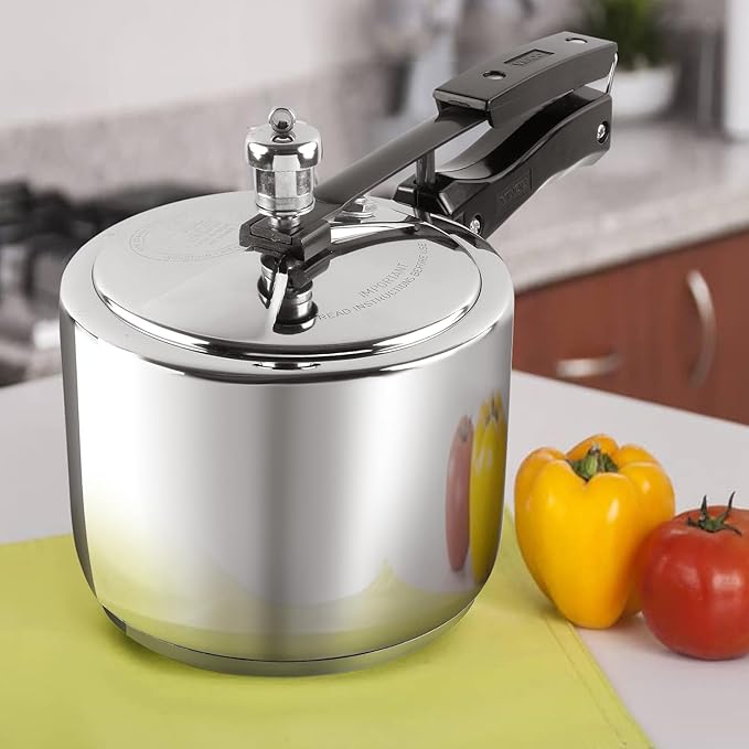 Vinod Stainless Steel Inner Lid Pressure Cooker - 2 Litres | Sandwich Bottom Cooker | Induction and Gas Base