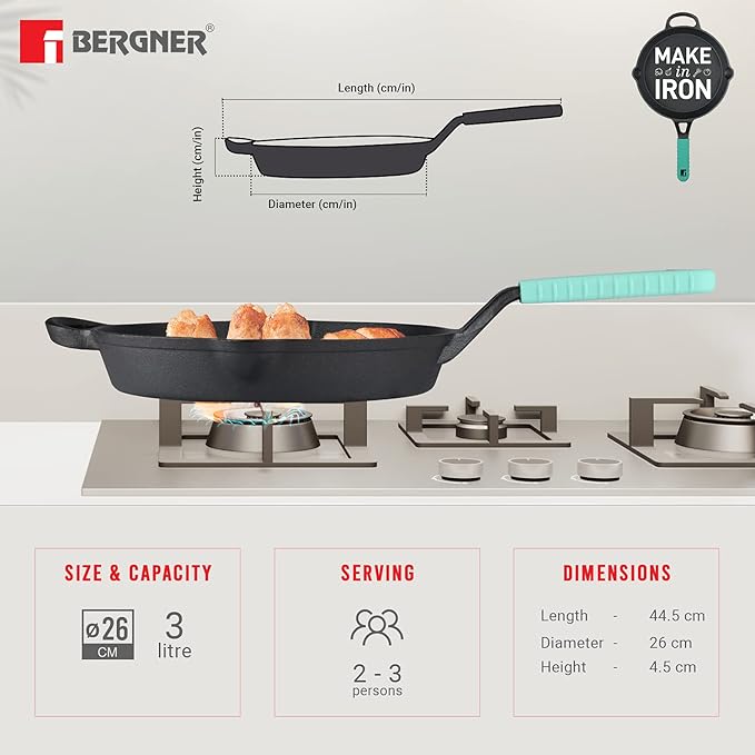 Bergner Elements Cast Iron 26 Cm Fry Pan