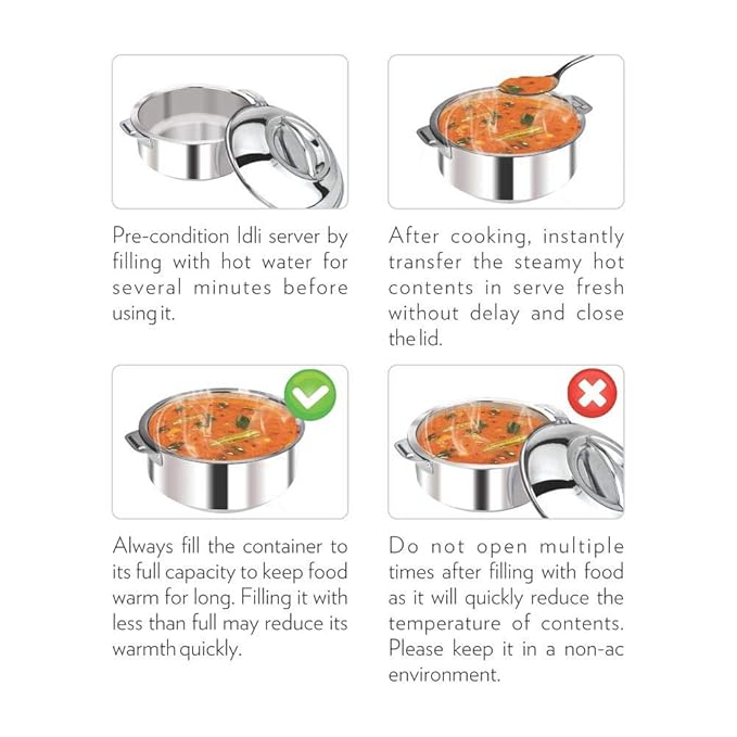 Borosil Stainless Steel Solid Idly Server | 2l | 1 Idli Server | Silver
