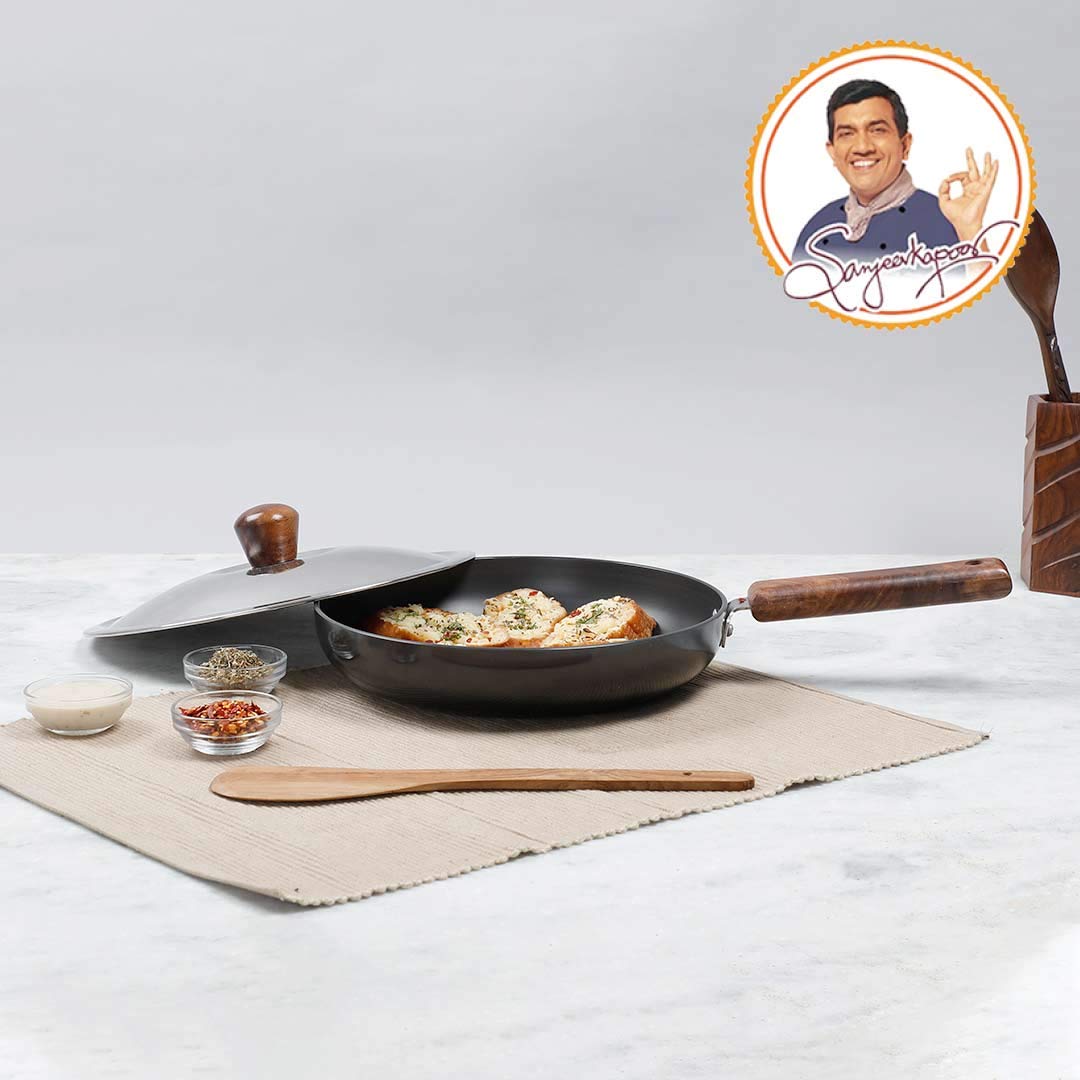 Wonderchef Ebony Hard-anodised Aluminium Fry Pan | 24cm Frying Pan Non Stick