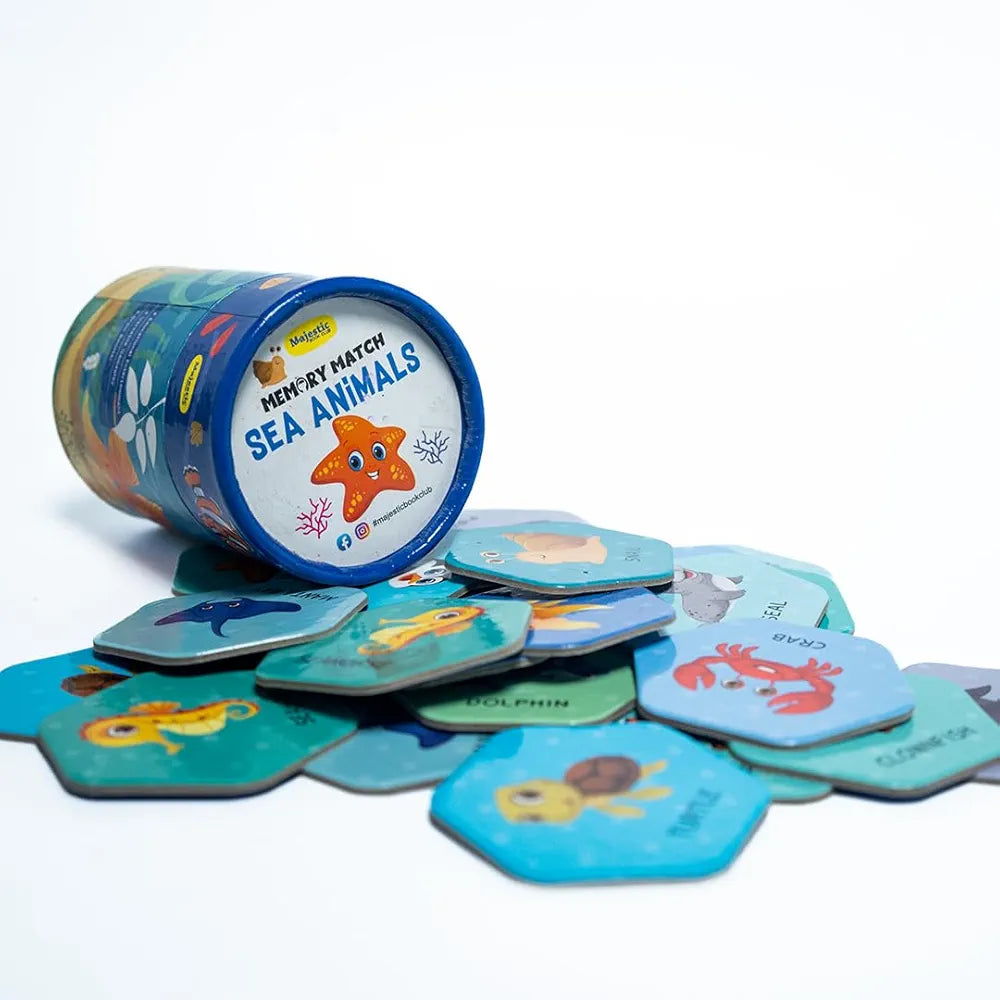 THE BOOK TREE Memory Match Game: Sea Animals – 24 Durable Cards, 12 Ocean-Themed Pairs, Brain-Boosting Educational Game for Kids, Toddlers, and Families