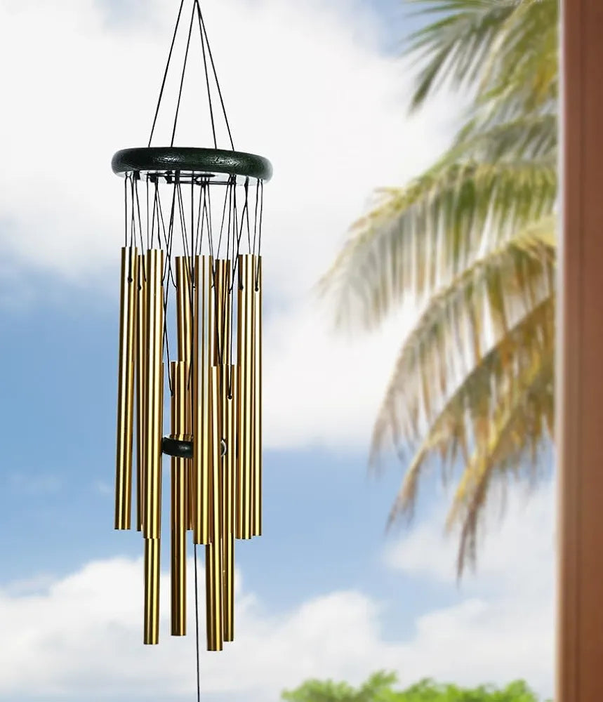 Wind Chimes for Home Positive Vibes Hanging Decoration Golden 12-Pipe Wind Chime -011