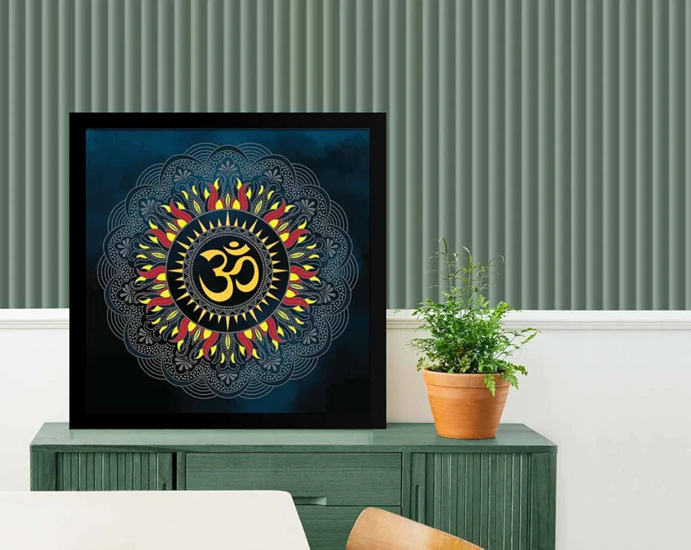 ArtX Om Blue Big Canvas Painting