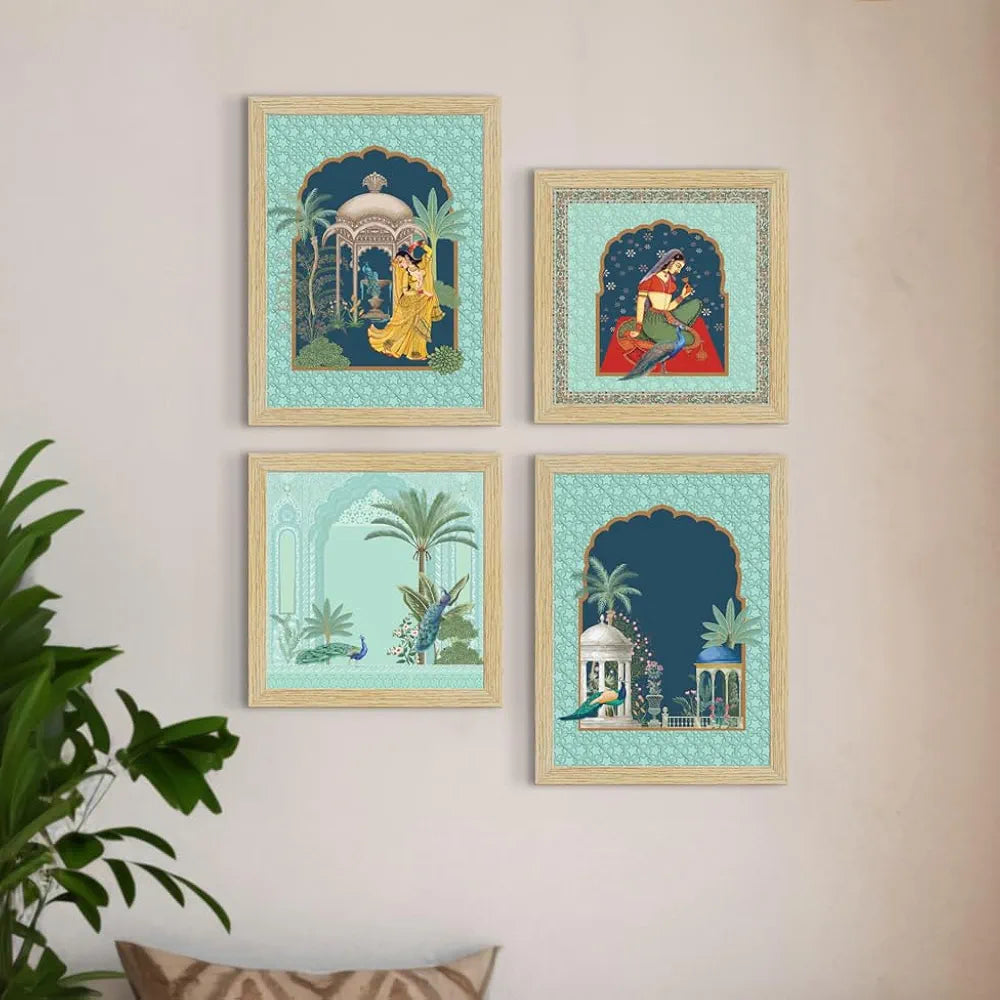 ArtX Paper Indian Madhubani Madhubani-SO4-03 Multicolor Set of 4