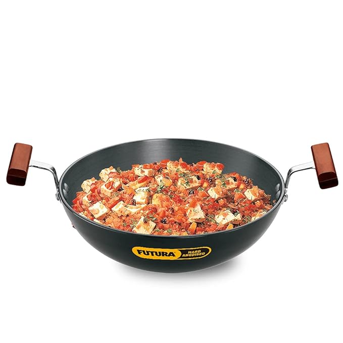 Hawkins Futura 1.5 litre Deep Fry Pan Hard Anodised Round Kadai