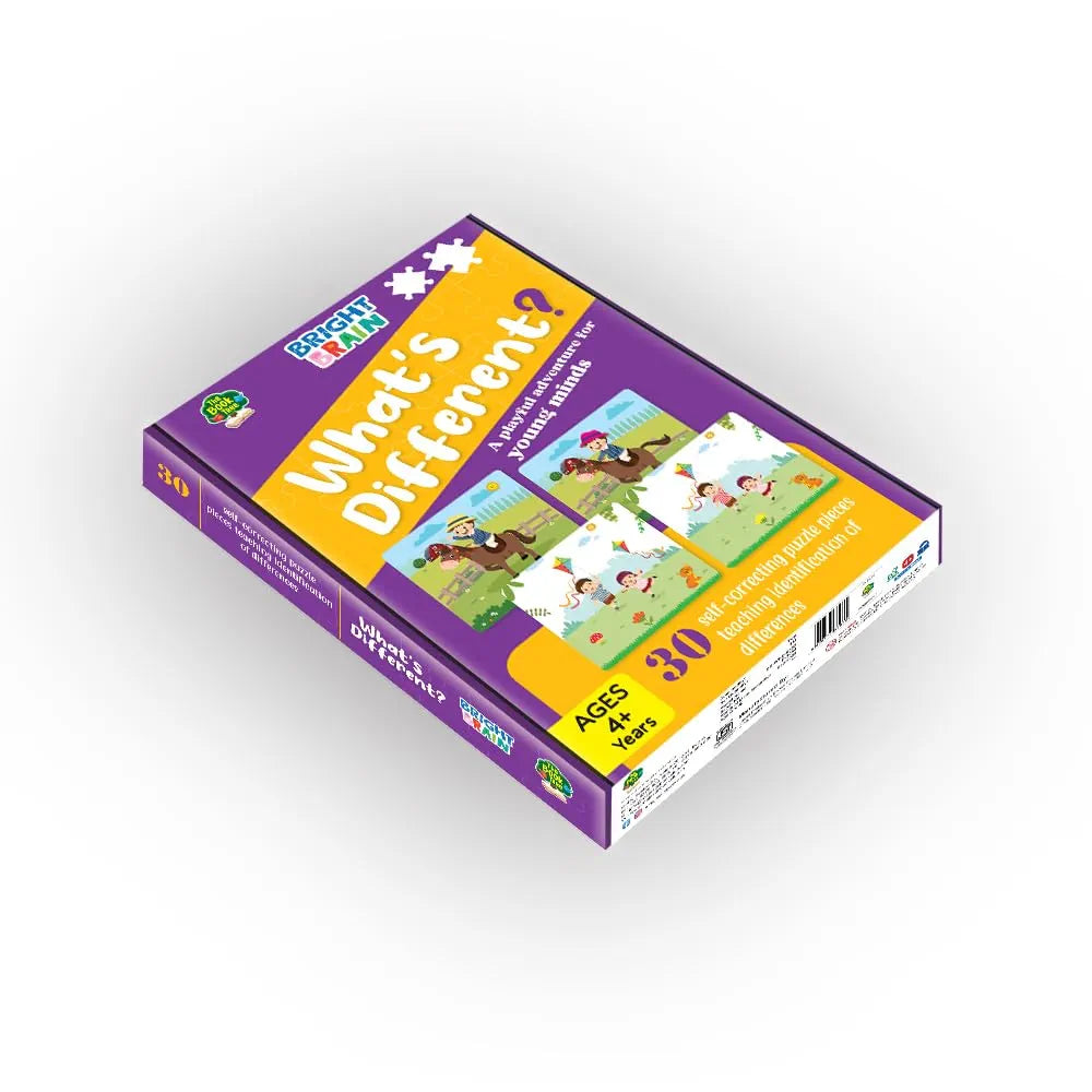 Bright Brain Match The Difference Puzzle – 30 Self-Correcting Sets for Preschoolers | Visual Matching Game for Kids Age 4+ | Fun Learning Toy by Majestic Book Club