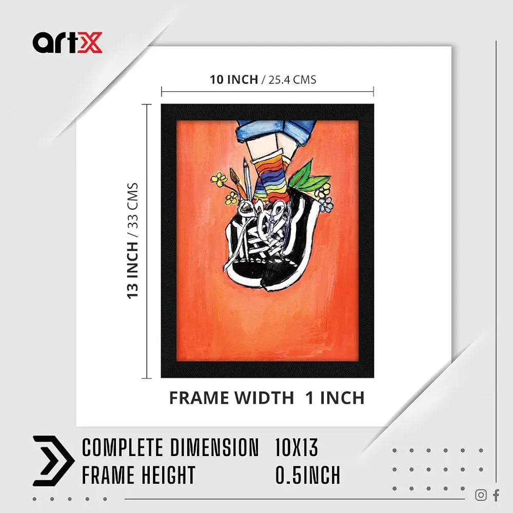 ArtX Paper Artist's Happy Shoes Frame Wall Art Painting