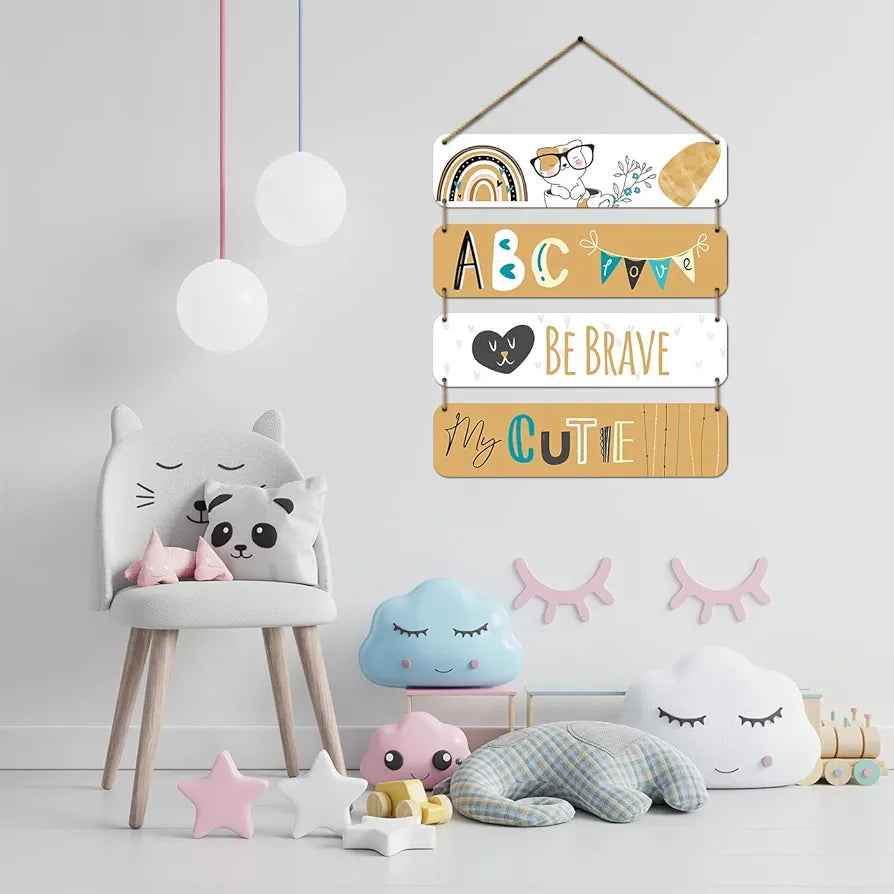 Artelly Positive Quotes Wall Art Wooden Hanging for Home Decor Kids Room