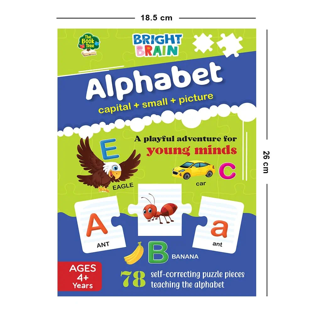 The Book Tree Capital and Small Letter Alphabet Puzzle - 78 Piece Jigsaw Puzzle for Preschoolers, Educational Toy for Learning ABCs and Letters, Gifts for Kids Ages 3 to 6 by Majestic Book Club