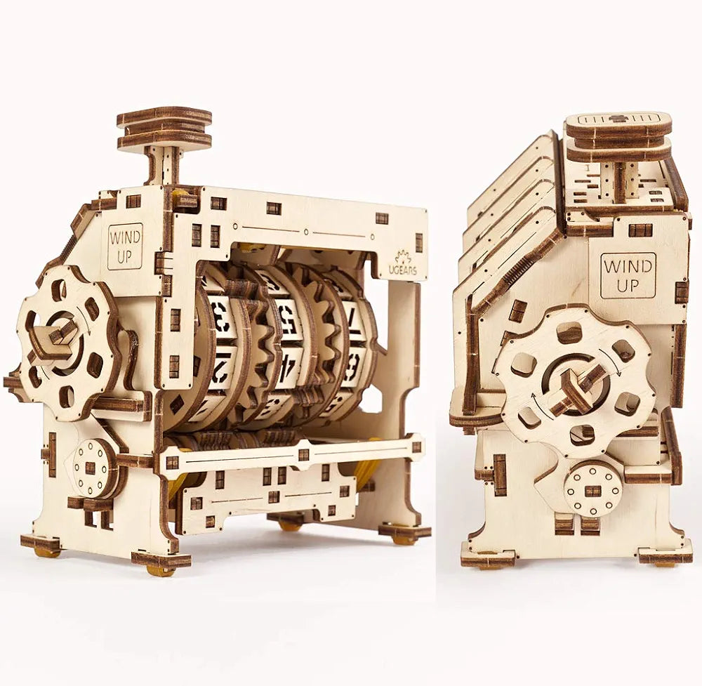 Ugears STEM Counter Model Kit - Creative Wooden Model Kits for Adults, Teens and Children - DIY Mechanical Science Kit for Self Assembly - Unique Educational and Engineering 3D Puzzles with App