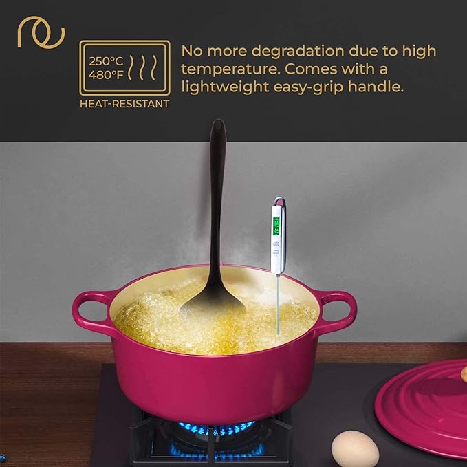 Frenchware Silicone Spatula for Kitchen | Set of 3, Black | Non Stick Small Spatula, Spoon & Brush for Cooking & Baking