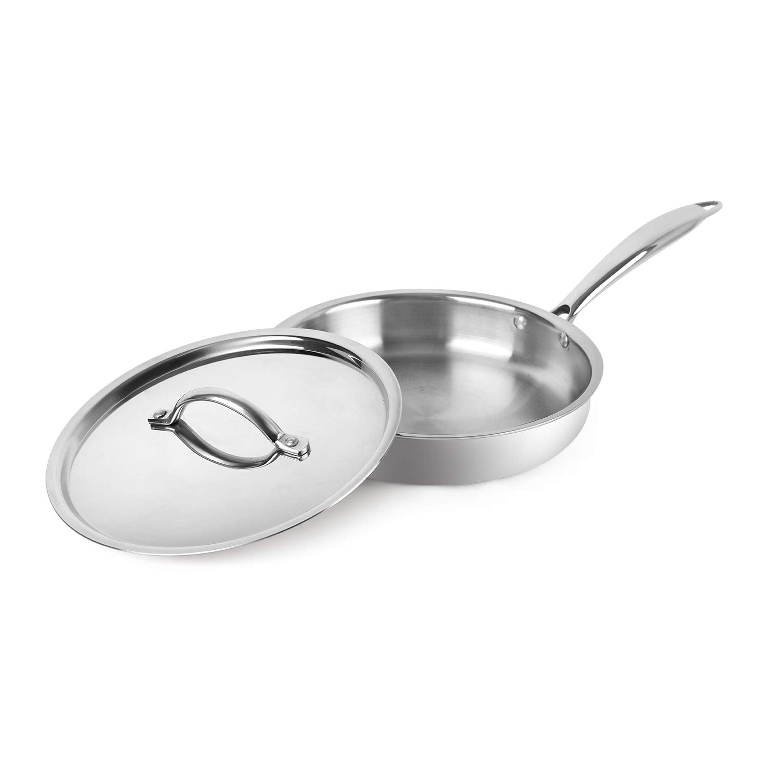 Cello Armour Induction Base Tri-ply Fry Pan With Stainless Steel Lid Flame Proof | Durable & Rust-resistant