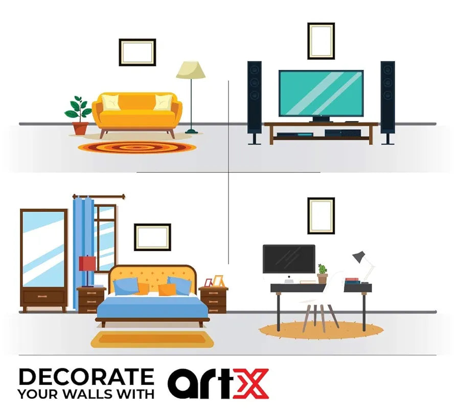 ArtX Paper Premium Abstract Kitchen Wall Art Painting Multicolor Abstract