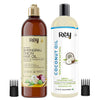 Rey NaturalsÂ® hair oils combo (Coconut oil + Bhringraj oil) controls hairfall - For healthy hair - No Mineral Oil, Silicones & Synthetic Fragrance