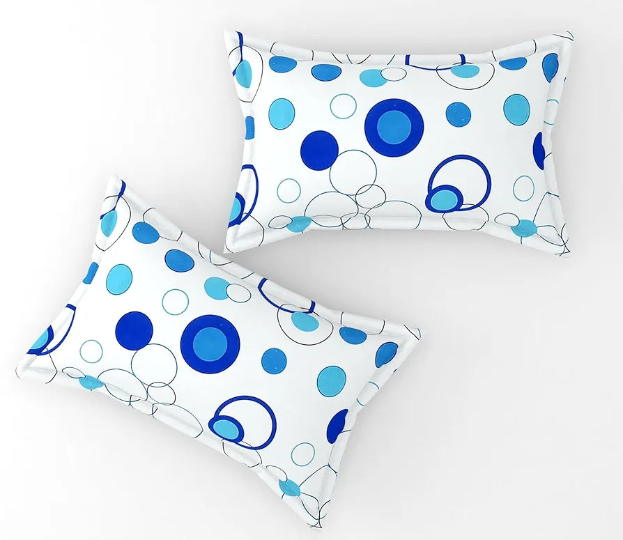 Fresh From Loom Microfiber King Size Bedsheet For Double Bed With 2 Pillow Covers Soft Hypoallergenic 144 TC Circle White