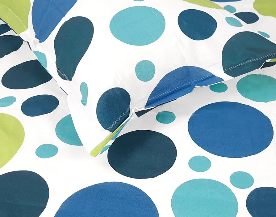 Divine Casa 100% Cotton Bedsheet for Single Bed 144 TC Bedsheet Single Size Bed Cotton with 1 Pillow Cover Colour Blue Lagoon