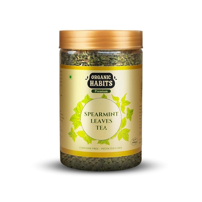 Organic Habits Spearmint Leaves Tea 100 Gms | 100% Natural Dried Spearmint Loose Leaves Tea | Spearmint Herbal Tea