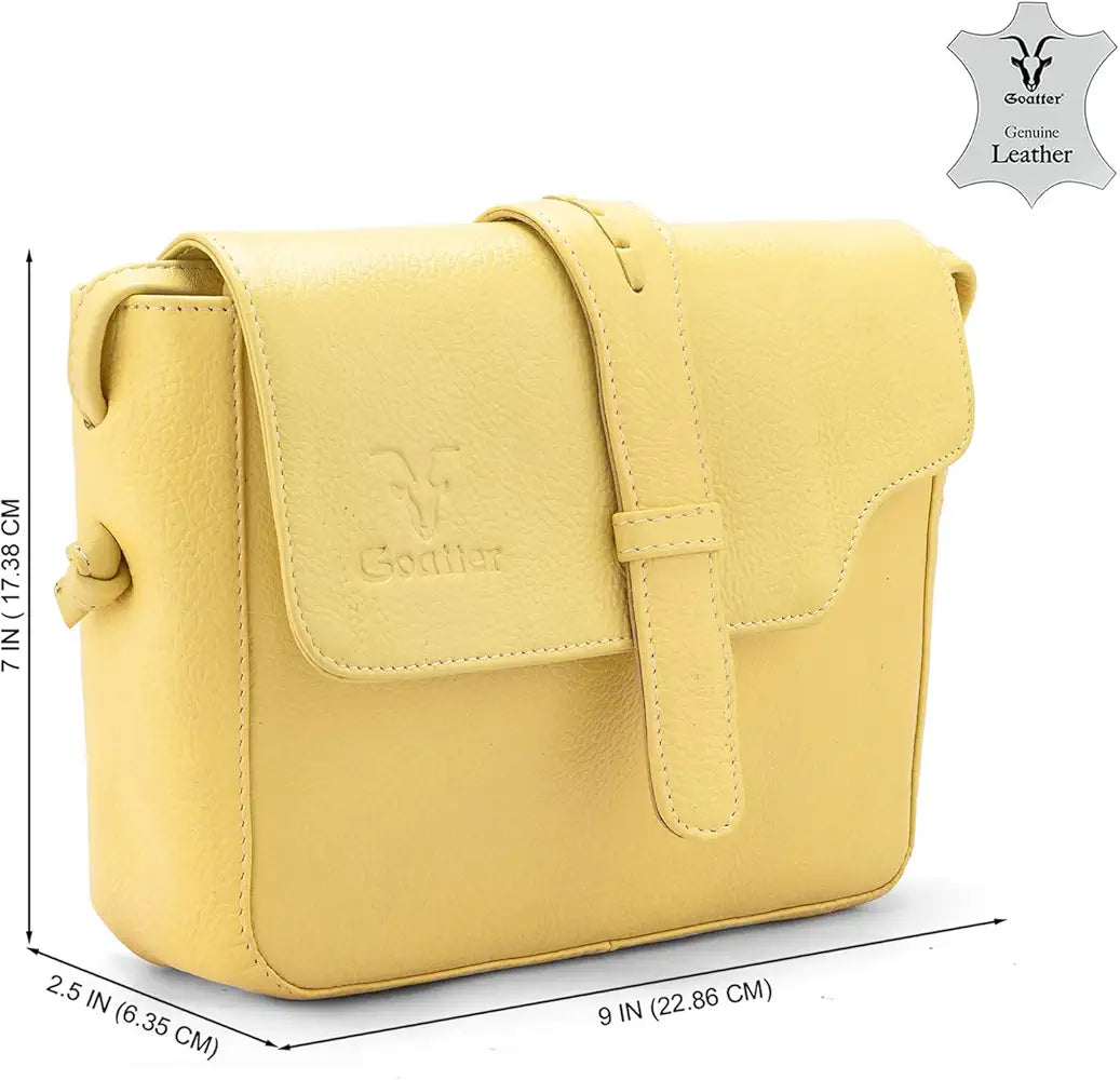 Goatter Genuine Leather Sling Cross-Body Bag For Girls And Women's