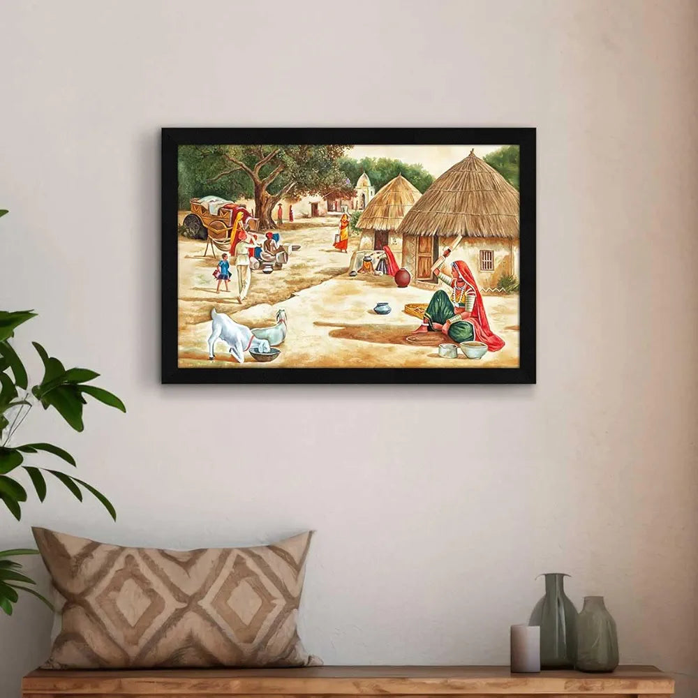 ArtX Paper Village Scene AXI000203-VIL Nature Wall Art Painting
