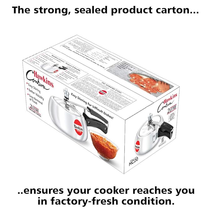 Hawkins Contura Aluminium Inner Lid Pressure Cooker 2 Litre Silver