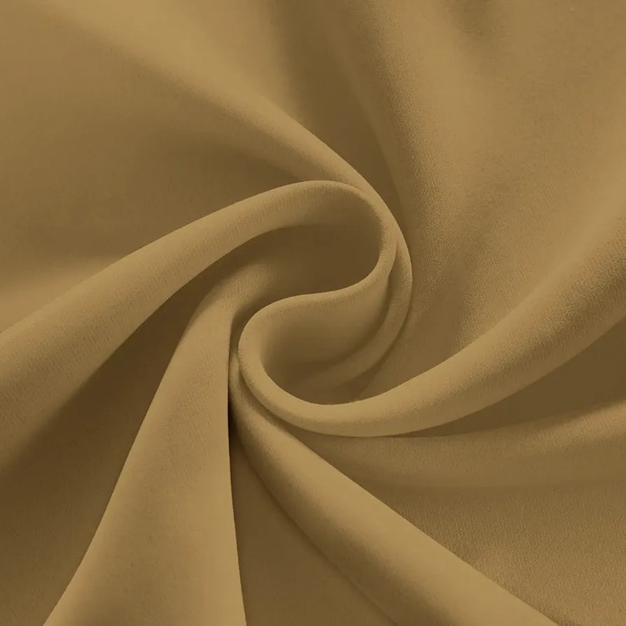 Divine Casa Super Satin Blackout Door Curtains Solid Panels for Complete Light Block Size 7 Feet Silky Colour Cool Beige (Pack of 2)