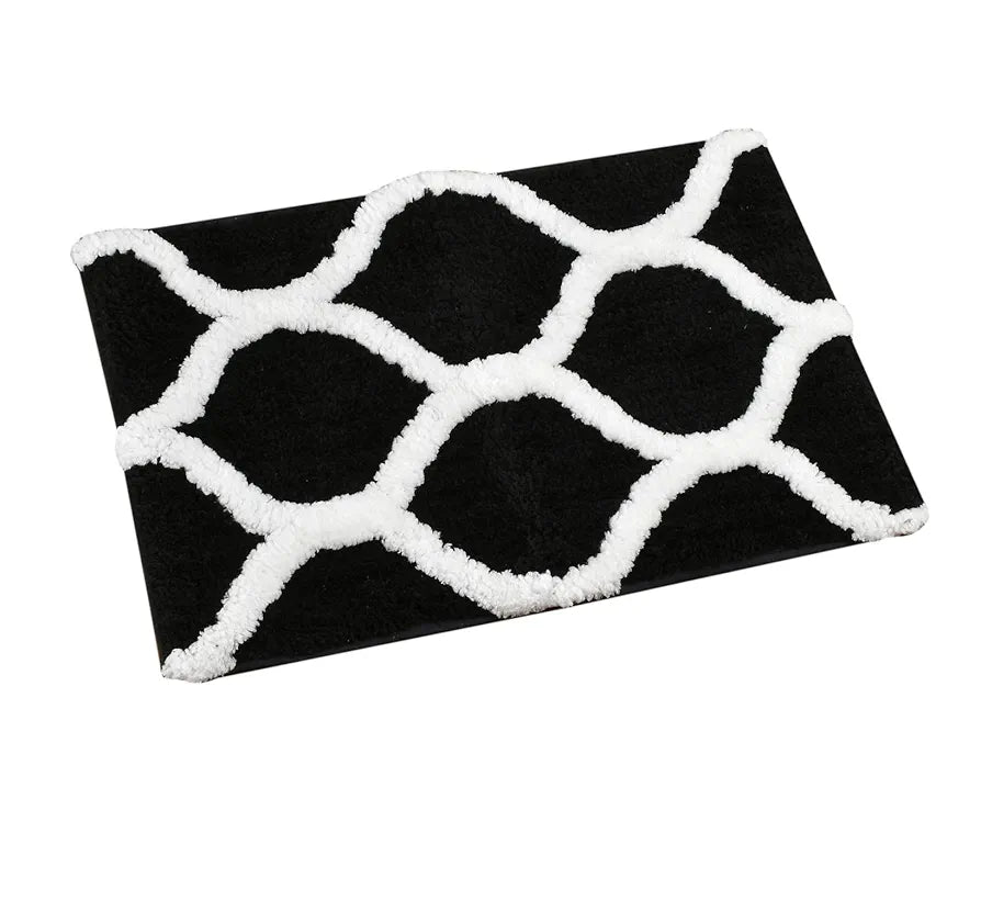Aerohaven Glorious Super Soft Microfiber Designer Anti Slip Bathmat Black Colour