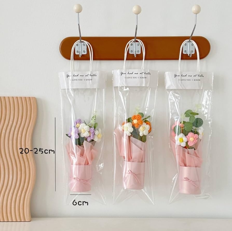 Artificial Crochet Flower Bouquet/artificial Flowers Bunch Blue Daisy Bouquet