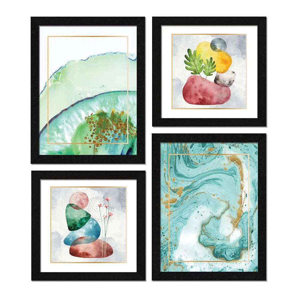 ArtX Paper Abstract Fairytale Big Wall Art Frame Painting Set of 4