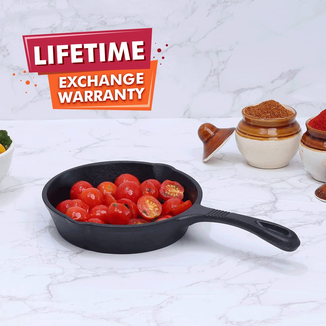 Wonderchef Forza Pre Seasoned 15 Cm Cast Iron Fry Pan | Black