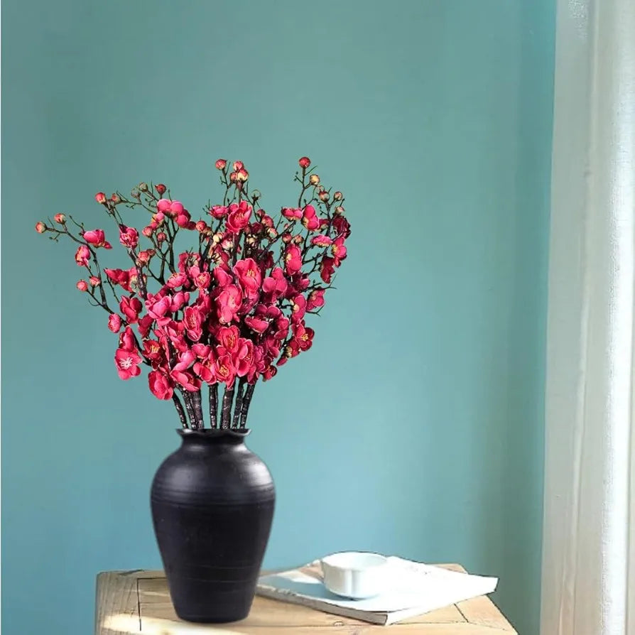 3 Sticks Artificial Blossom Flower Bouquet Sticks Dark Pink