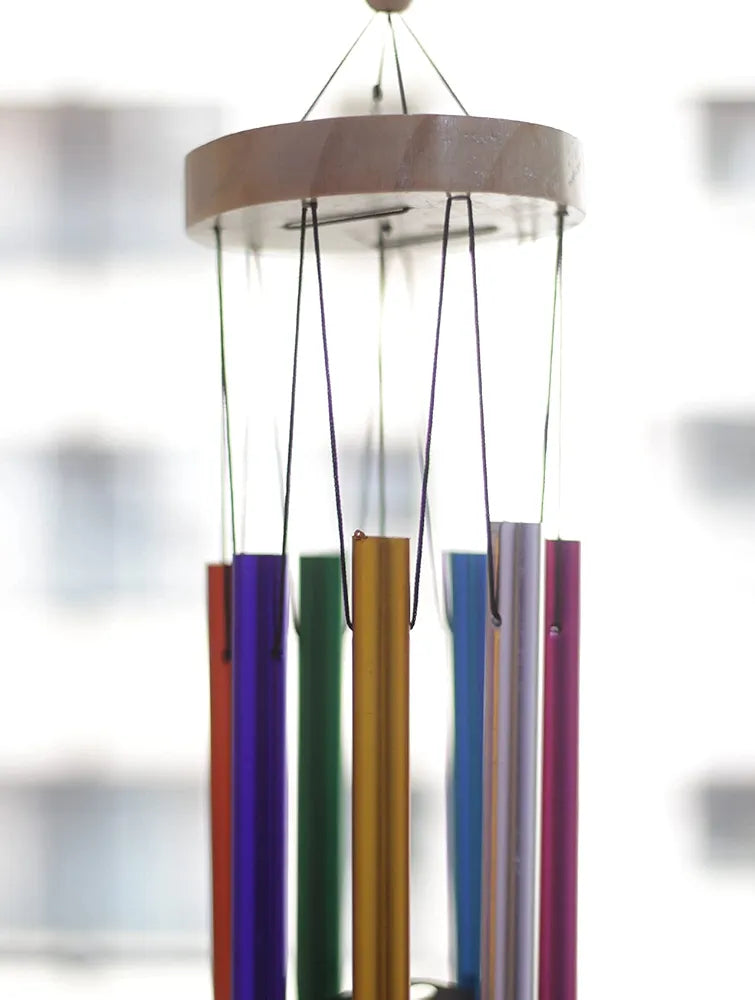 Lilone Brass 7 Color Pipes Wind Chimes Multicolour 24 Inch Long